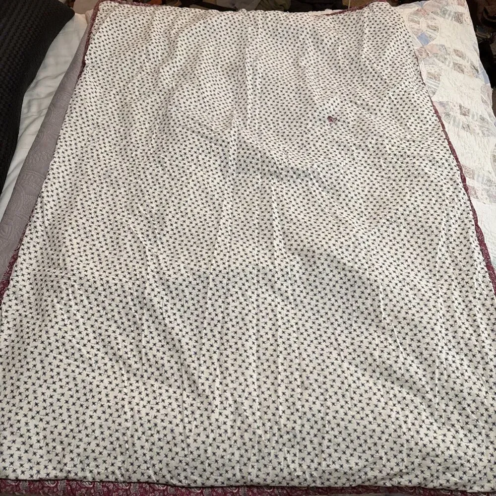 Baby Handmade Quilt Gift 56x41 Paisley Ric Rac Cottage Grandma Homestead Toddler